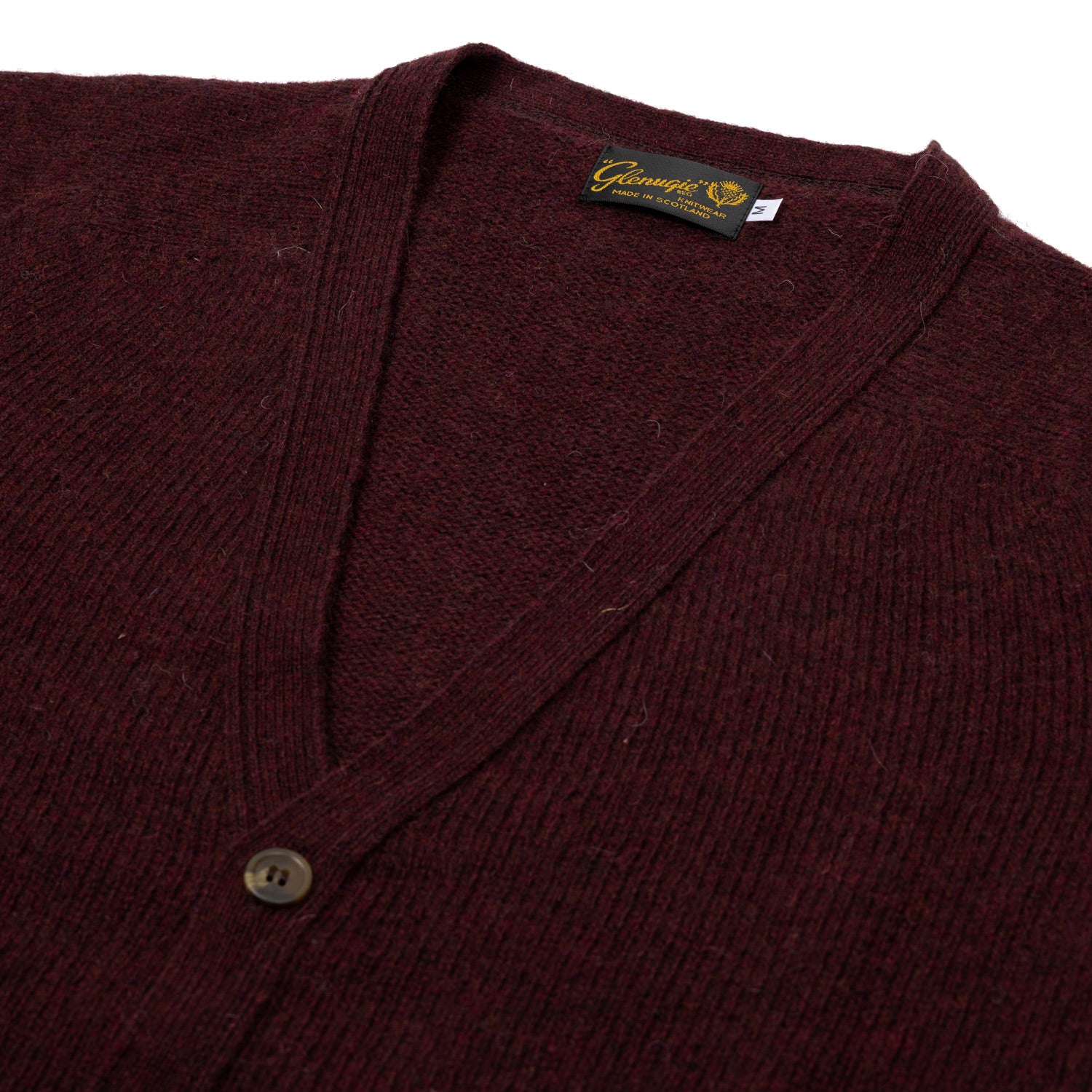 Glenugie exklusiv x MJ: Strickjacke "College Cardigan" aus reiner Wolle - Circulare Knit Shetland